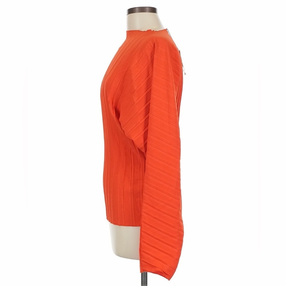 NWT Zara Vibrant Orange Ribbed Knit Blouse Medium - Picture 11 of 13